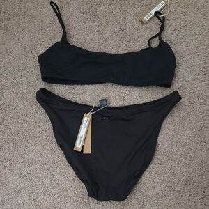 *NWT* SKIMS Black Bikini Set - Minimal Bandeau Top & Classic Bottom